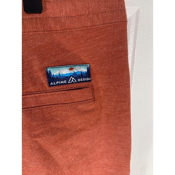 Alpine Design Mens Rust Shorts Size 36 With Zip & Button Closure - Picture 5 of 8